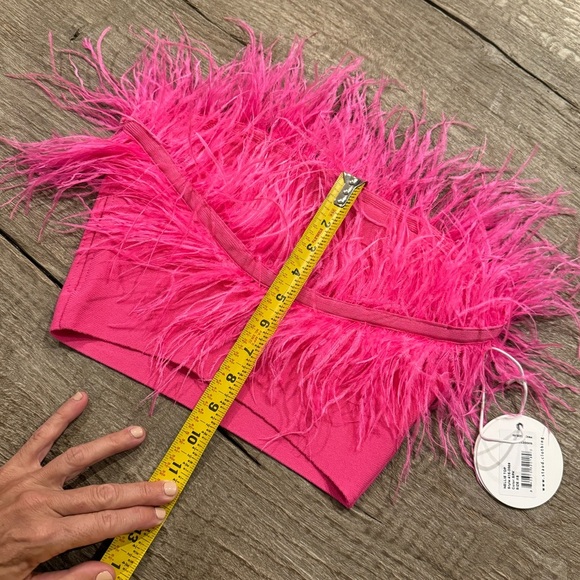 STAUD  Nellie Feather Top in Hot Pink- XS,S - Picture 9 of 14